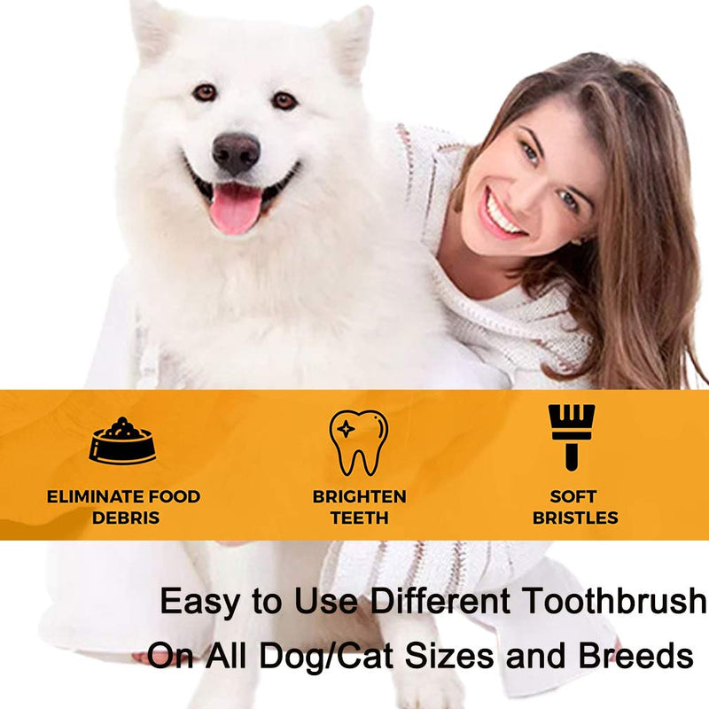 10 Pack Pet Dog Toothbrush, 2 Triple Head Pet Toothbrushes 3 Double Head Tooth Brush 5 Pack Finger Rubber Toothbrushes, Multi-Angle Dental Cleaning Brushes for Dog Cat Oral Dental Health - PawsPlanet Australia