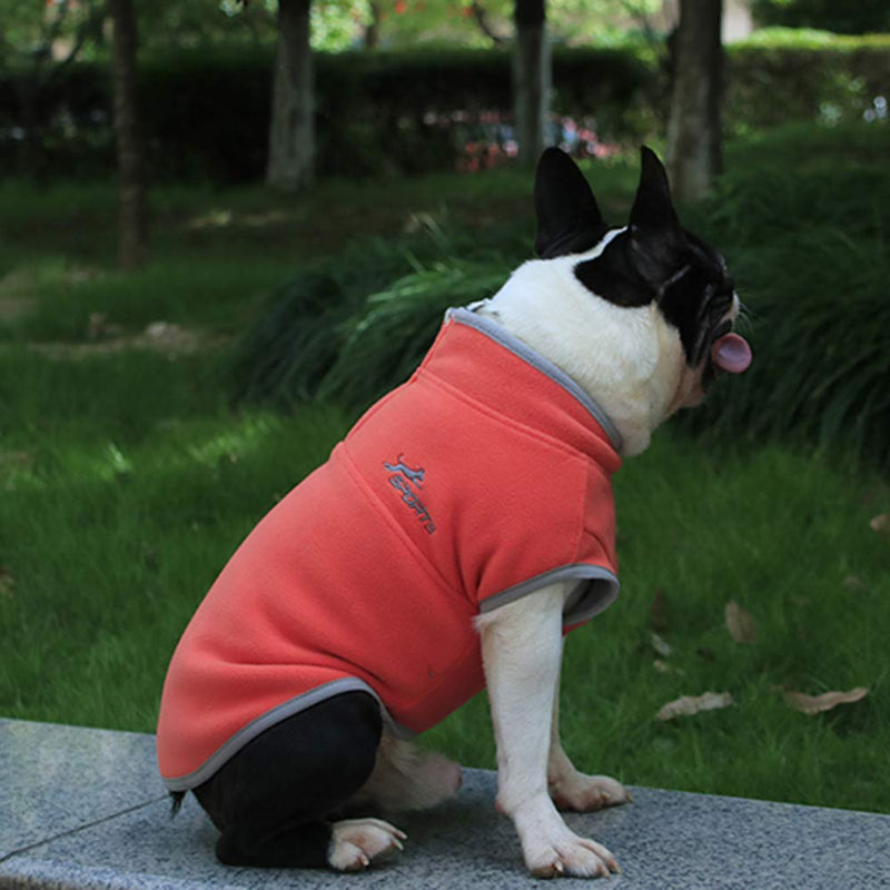 YIEPAL Cold Weather Fleece Dog Vest for Small Dog Half Zip Pullover Puppy Sweater Winter Warm Coat Clothes for Dog M:chest～15" Pink/ Purple - PawsPlanet Australia