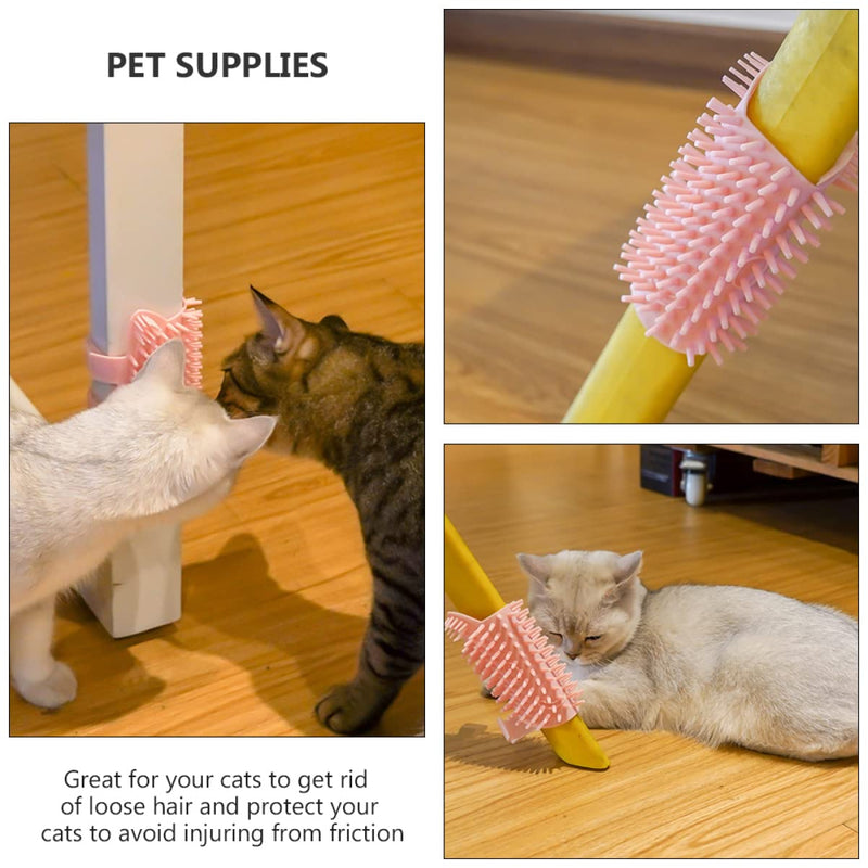 Massaging Self-Cleaning Slicker Grooming Brush for Cats - Pet Corner Beauty and Supply Tool 27X13.5cm Pink - PawsPlanet Australia
