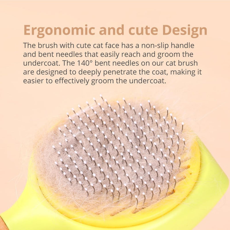 Cat Brush Dog Brush with Release Button for Shedding (Off white color) - PawsPlanet Australia