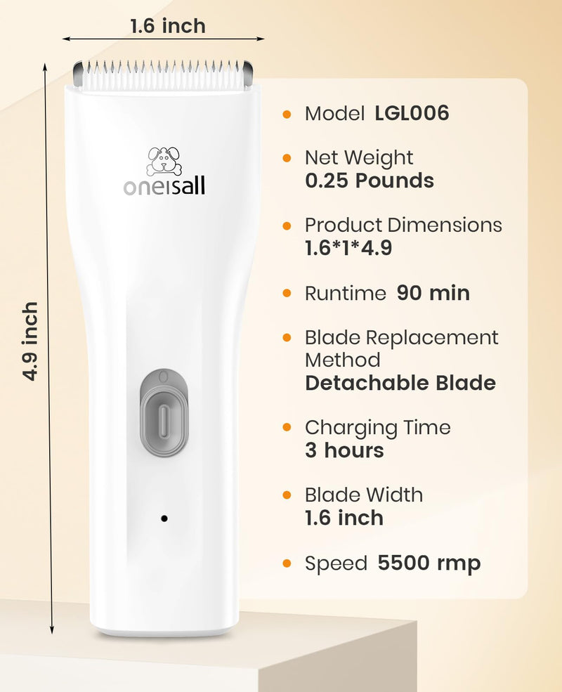 oneisall Pet Clipper for Cat Matted Hair, Pet Shaver for Cats Quiet Pet Hair Clippers Cordless Cat Clippers for Matted Hair Cat Clippers for Long Hair Standard White - PawsPlanet Australia