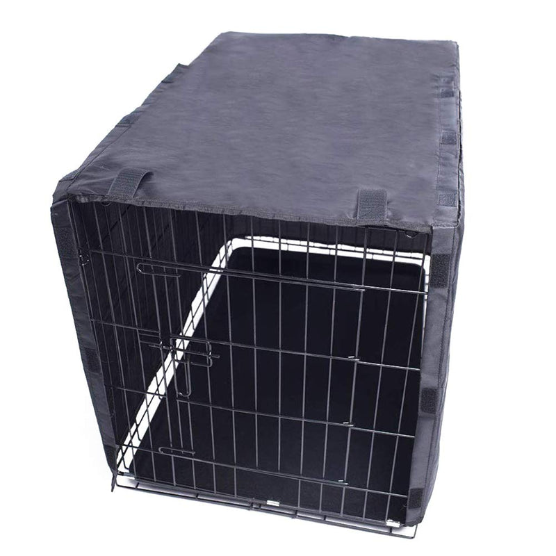 Black Dog Crate Cover for 24 36 42 48 Inches Metal Crates Wire Dog Cage,Pet Indoor/Outdoor Durable Waterproof Pet Kennel Covers(42 inch) 42-INCH