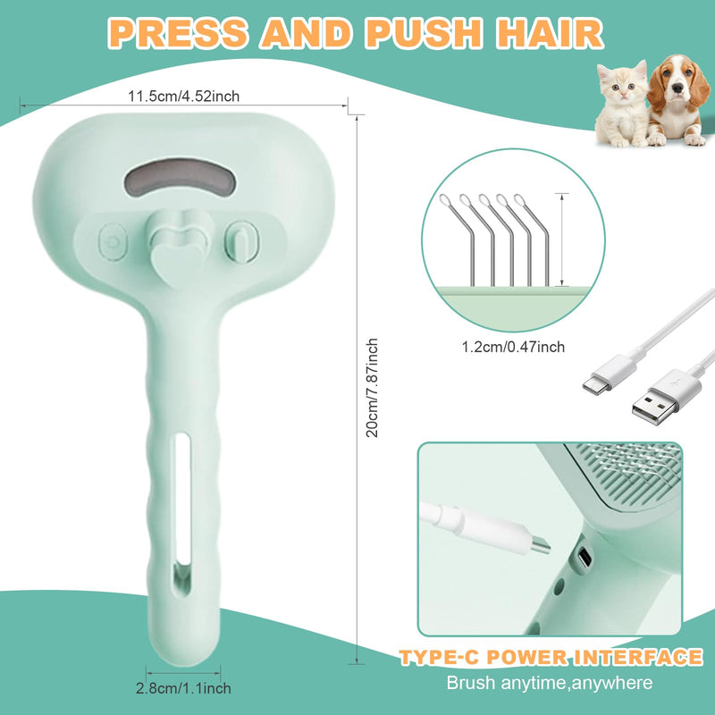 Pet Steam Brush for Dogs and Cats, 3 in 1 Steam Grooming Brush for Hair Shedding and Removal, Cleaning Spray Comb with Mist for Long-Haired Pets, Include Flea Comb, Nail Clippers, 2 Pet Toothbrushes Pink - PawsPlanet Australia
