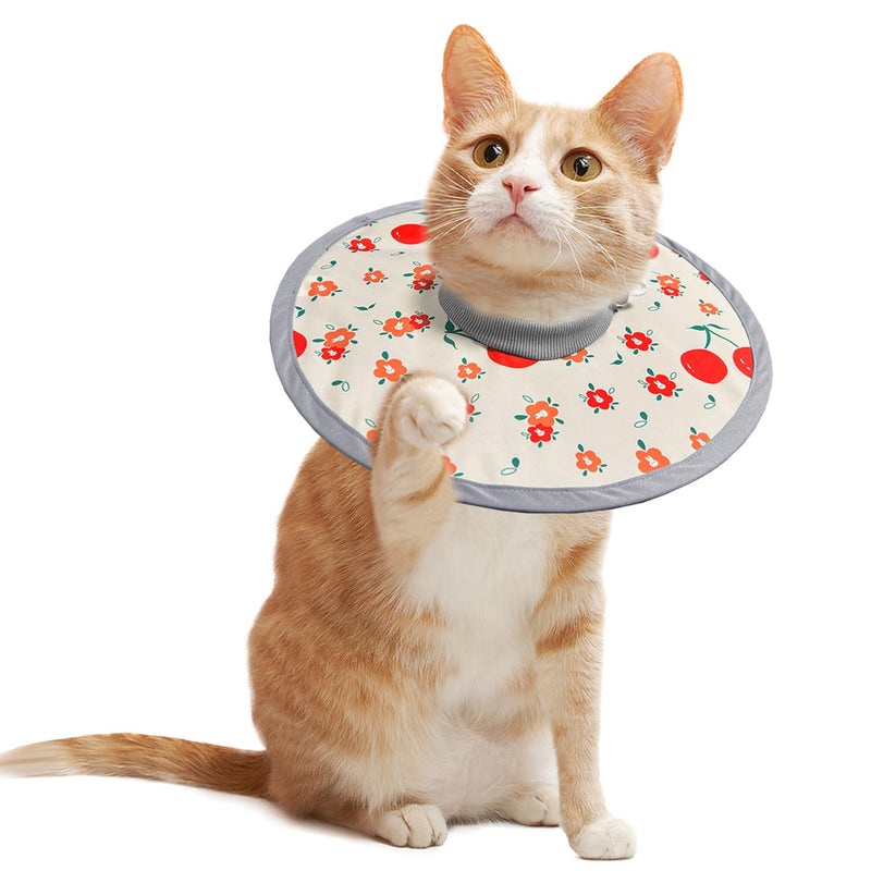 LOS ANDES Cat Recovery Collar for Necks, Alternative to Cones, Lightweight Post-Op Kitten and Puppy Protection M(for Neck 8.7-11.8inch) Cherry