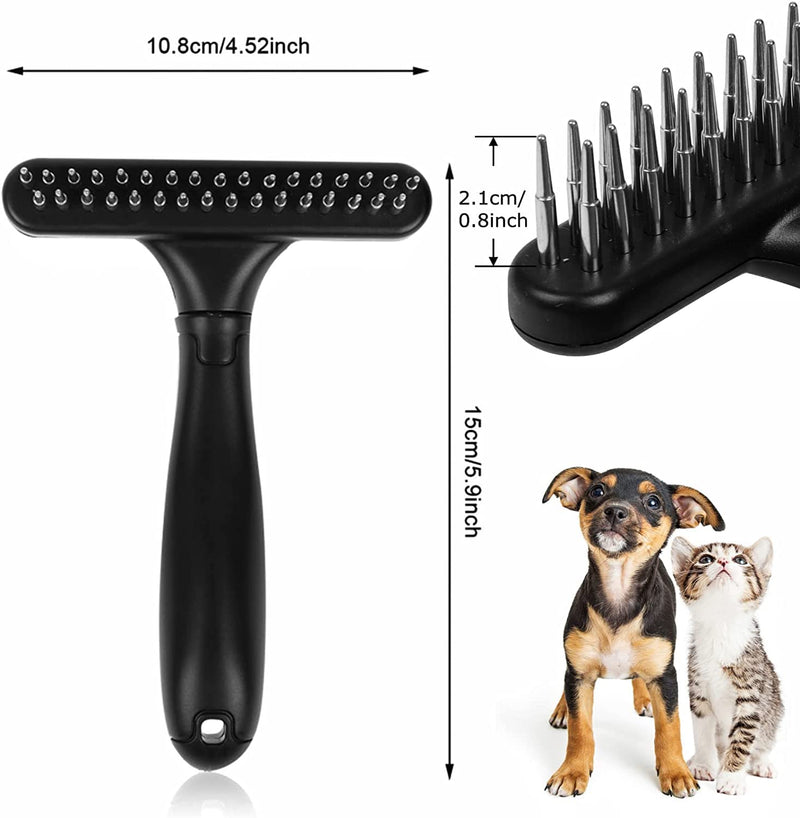 Undercoat Rake for Dogs, Dematting Tool Set - Large Dog Grooming Rake + Double Row Stainless Steel Pins Deshedding Comb, Pet Under Coat Brush for Long Hair Cat, Dog, Hores - PawsPlanet Australia