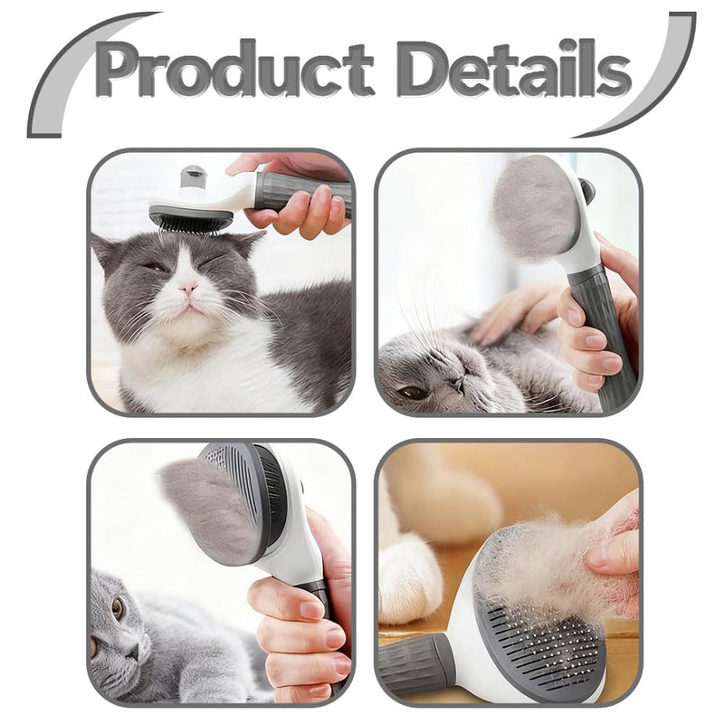 Cat Brush for Shedding & Grooming, Self-Cleaning Cat Slicker Brush with Push Button | Gentle Deshedding & Dematting Tool for Short & Long Hair Cats and Dogs | Massaging Pet Hair Remover for Loose Fur - PawsPlanet Australia