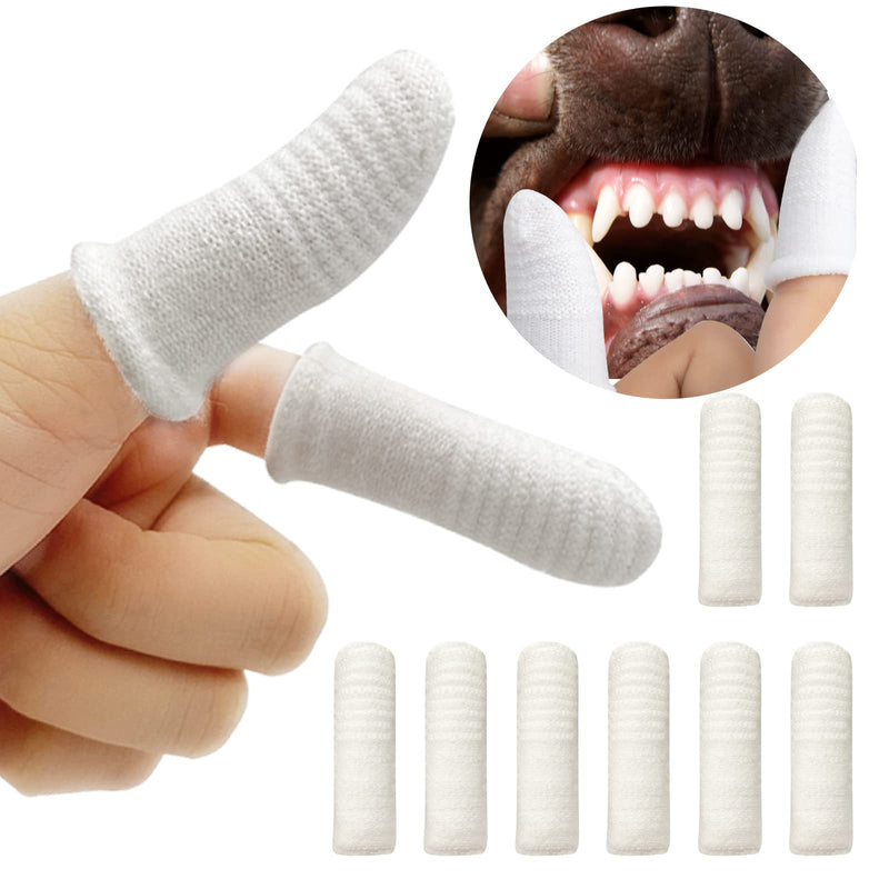 Dog Toothbrush Cat Toothbrush Fingers Toothbrushs for Dog Cat 8 Pack Dog Tooth Brushing Kit Teeth Cleaning, Suitable for Small Pets, Cat and Dog Dental Care, 1 Set for 2 Fingers, Includes 4 Sets White