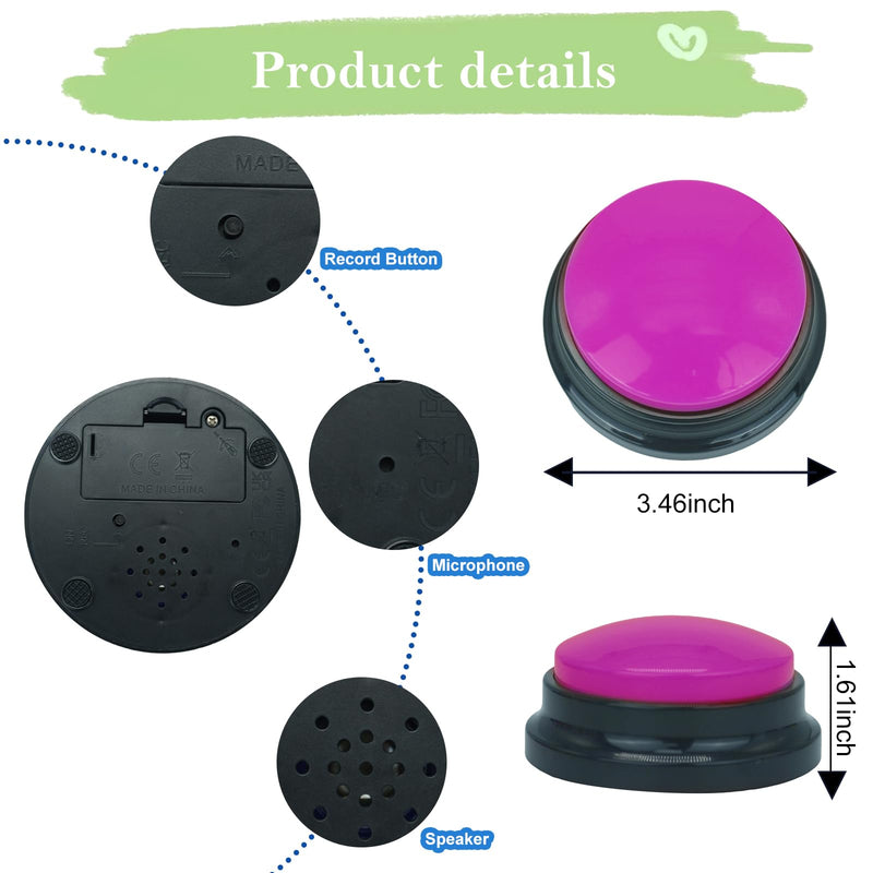 Set of 6 Dog Buttons for Communication, Voice Recordable Buttons for Classroom, Dog Training Talking Buttons Starter Set, Pet Easy Speaking Buttons Tools - PawsPlanet Australia
