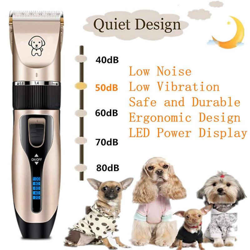 Professional USB Dog Clippers Low Noise Rechargeable Pet Trimmers Cordless Pet Grooming Kit Electric Pet Hair Clippers Dog Shavers with LED Display Nail Kits Replacement Blade - PawsPlanet Australia