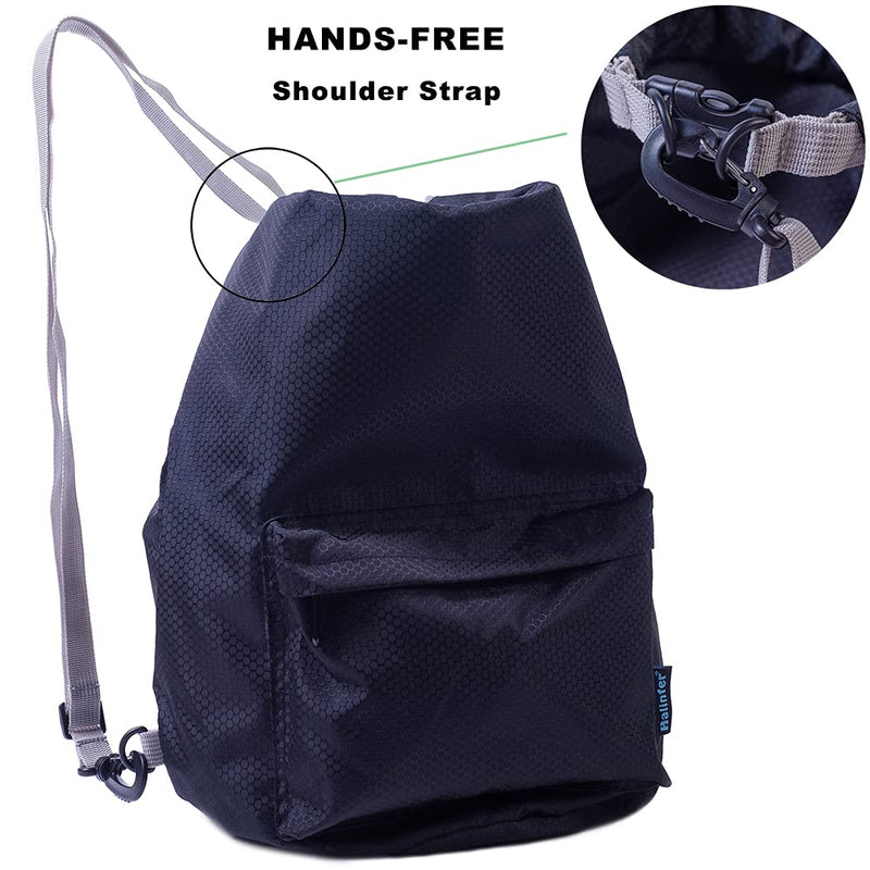 Dog Food Travel Carrier Bag, Kibble Carrier 42 Cups 10L with Storage Front Pocket and Shoulder Strap for Travel, Hiking and Camping Black - PawsPlanet Australia