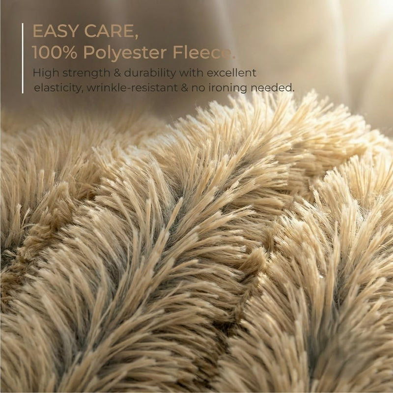 PJYuCien Dog Blankets for Medium Large Dogs Washable - Fluffy Fuzzy Cat Blanket for Couch, Puppy Throw for Furniture with Polyester Fleece, Super Soft Plush for Pet Kitten Doggy, Brown, 50" x 60" 60" x 50" - PawsPlanet Australia