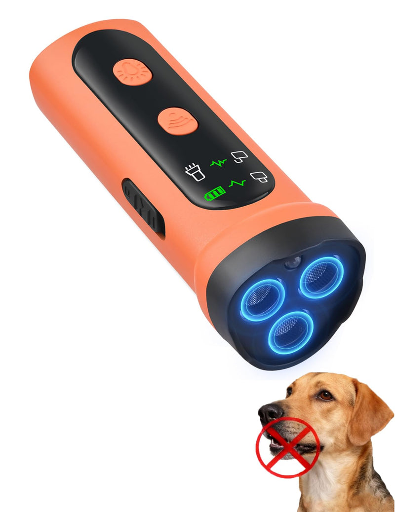 Dog Bark Deterrent Device, 3X Ultrasonic Anti Barking for Stubborn Neighbor's Dog 20FT Anti Barking Device with Strobe Light & USB-C Charge Humane Training Tool for Indoor Outdoor Use