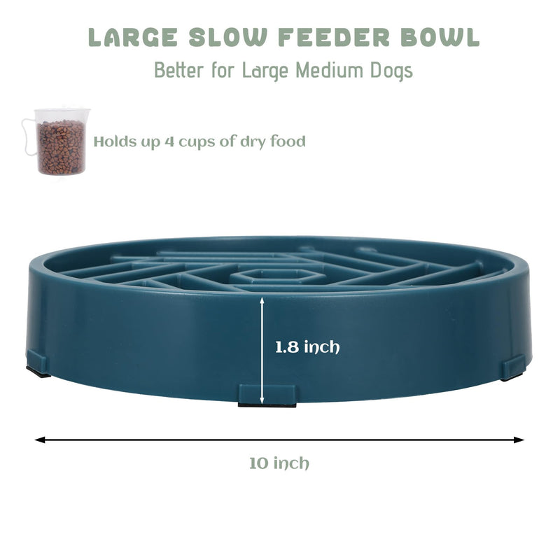 WHIPPY Slow Feeder Dog Bowls Medium Large Breed 3 Cups Slow Eating Dog Bowl Puzzle Bowl to Slow Down Eating Maze Dog Food Bowl for Fast Eater,Navy Blue navy blue - PawsPlanet Australia