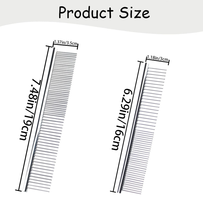 4 PCS Stainless-Steel Comb Dog Combs for Knots, Mats & Loose Hair Removal - Effective Dematting Tool, Comfortable, Lightweight, Portable & Safe for Dogs, Cats & Pets - PawsPlanet Australia