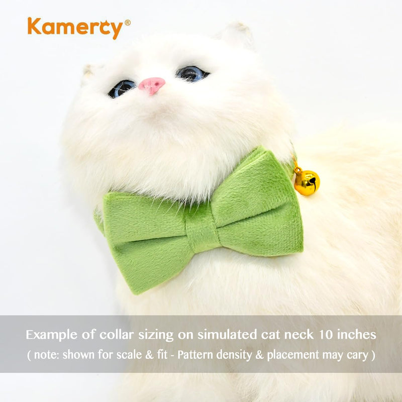 Cat Collars Bow, Sage Green Velvet Cat Collar, Safety Breakaway Cat Collar XX-Small - PawsPlanet Australia