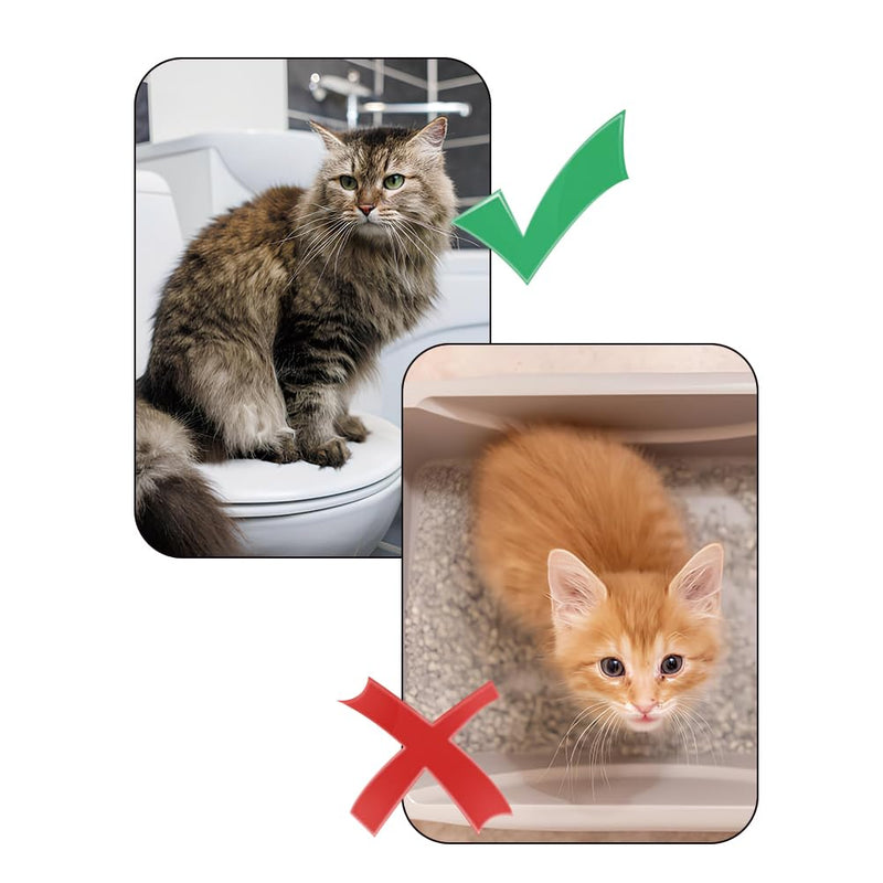 Cat Toilet Training Kit, Toilet Training for Cats,Professional Cat Urinal Reusable Kit System Trainer Seat Tool Pet Cleaning Most Toilets with Extra Tray Environment Pink - PawsPlanet Australia