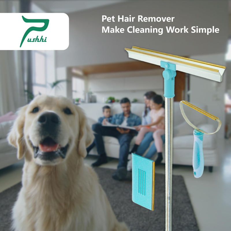 Pet Hair Remover Set, 3Pcs Dog & Cat Hair Removal Tool Set, Retractable Carpet Rake for Pet Hair, Pet Hair Removal Tool for Funiture, Carpet Brush for Rug, Couch, Pet Bed, Cat Tower (Blue) Blue - PawsPlanet Australia