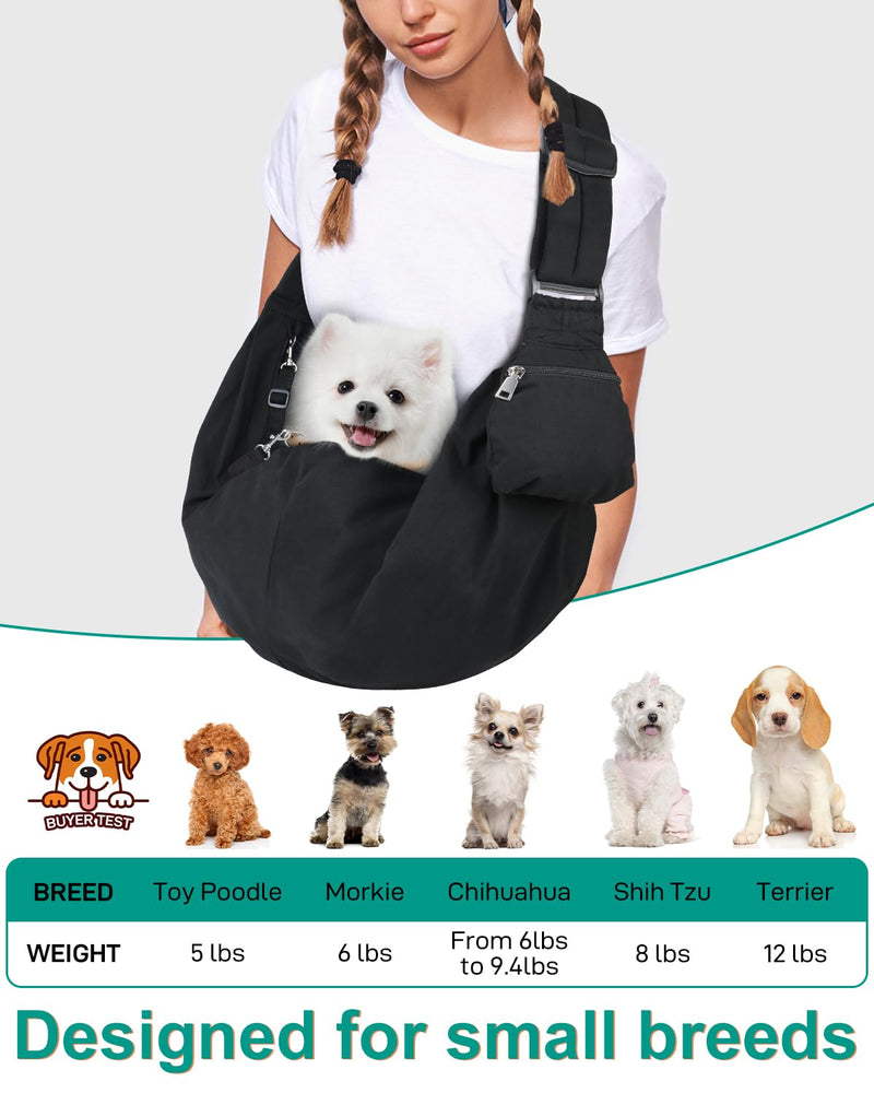 Pet Carrier Sling for Small Dogs and Cats, Dog Carrier Sling with Adjustable Thick Padded Shoulder Strap and Pocket, Hands Free Puppy Carrier Purse for Travel or Everyday Use - PawsPlanet Australia