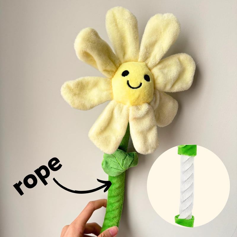 Interactive Dog Plush Toys, Crinkle Flower Dog Rope Toy, Puppy Chew Toys for Teething, Cute Dog Gift for Small and Medium Dogs - PawsPlanet Australia