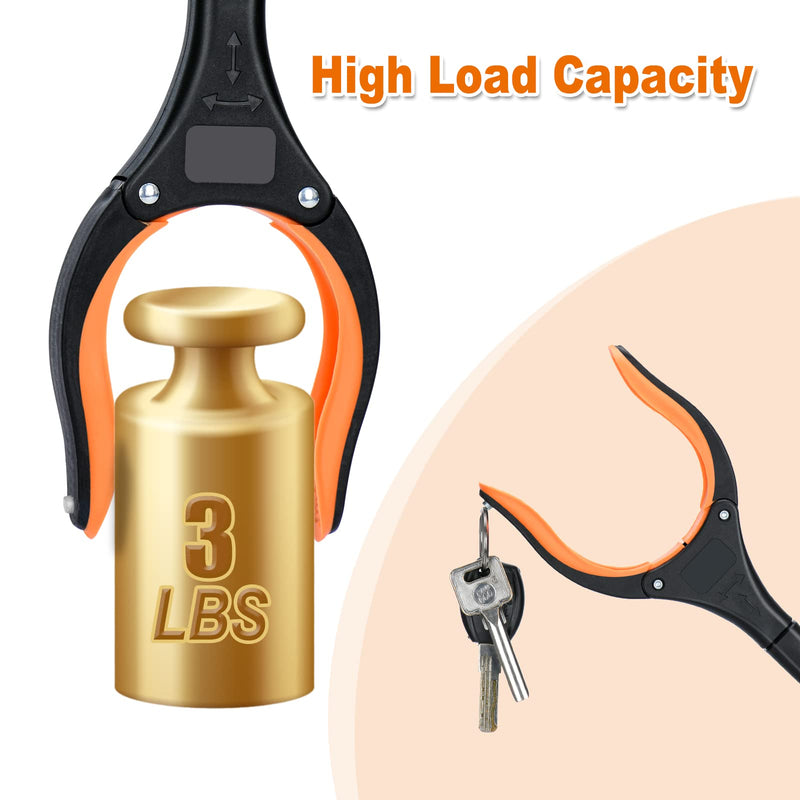 2-Pack Grabber Reacher Tool,32 Inch Extra Long Foldable Pick Up Stick with Strong Grip Magnetic,360°Rotating Anti-Slip Jaw,Trash Claw Grabber Tool,Trash Picker Tool for Outdoor & Indoor (Orange) Orange - PawsPlanet Australia