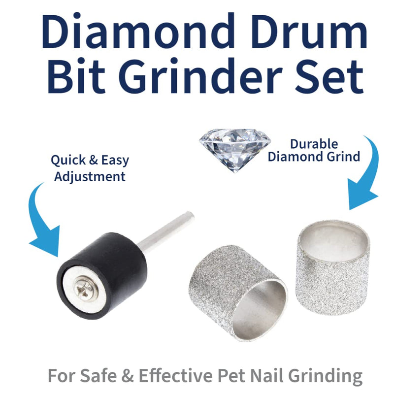 120&80 Grit Diamond Bit for Dog Nails Grinder Including 2pcs 1/2" Mandrel - Pet Nail Grinder Diamond Wheel (Finishing #120 Coarse #80) 4pcs - 120 & 80 Grit (2 Bits + 2 Mandrels 1/2") - PawsPlanet Australia