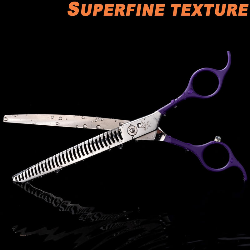 High-end Professional Dog Grooming Curved Thinning Scissors Teeth Blending Shears Pet Texturizing Thinner Blender Shears 7.5 Inch Extremely Very Sharp Made Of Stainless Steel Alloy For Dog Cat Groomer 7.5inch Curved Thinning Shears - PawsPlanet Australia