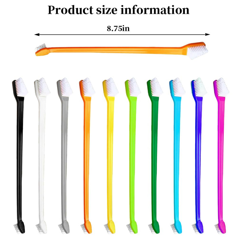 10-piece set of double-headed pet toothbrushes: Dog toothbrush for dogs and cats, long-handled dog toothbrush with soft bristles, Emmi Pet dental care set