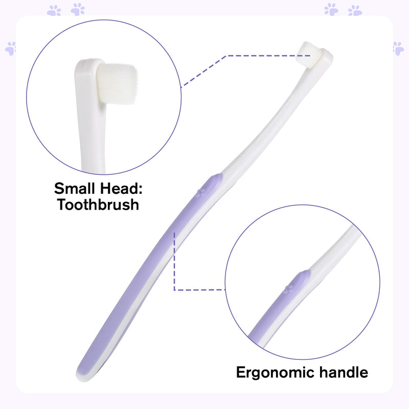 Small Dog Cat Toothbrush Pets Toothbrush Soft Bristle Cat Dental Brush Micro Head Puppy Tooth Brush Deep Clean Kit Portable Cats Dental Care for Puppy Kitten Daily Brushing - PawsPlanet Australia