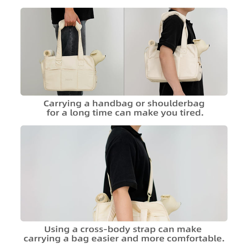 【M-Size Beige Suit】 ONECUTE Dog Carrier Set for Small Dog with a Soft mat and Shoulder Strap - PawsPlanet Australia