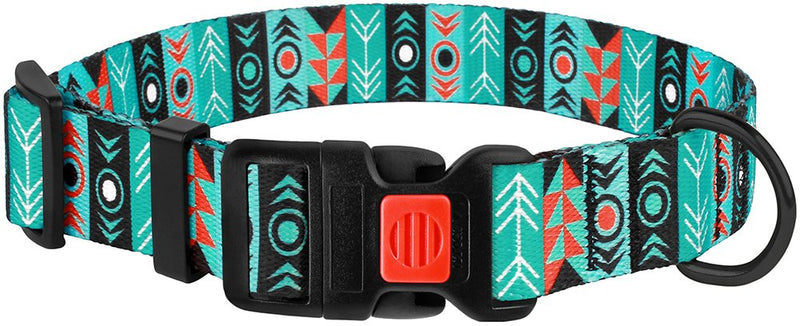 Nylon Dog Collar Buckle Tribal Pattern Pattern 1 12-16 inch 12-16 in Patterned - PawsPlanet Australia