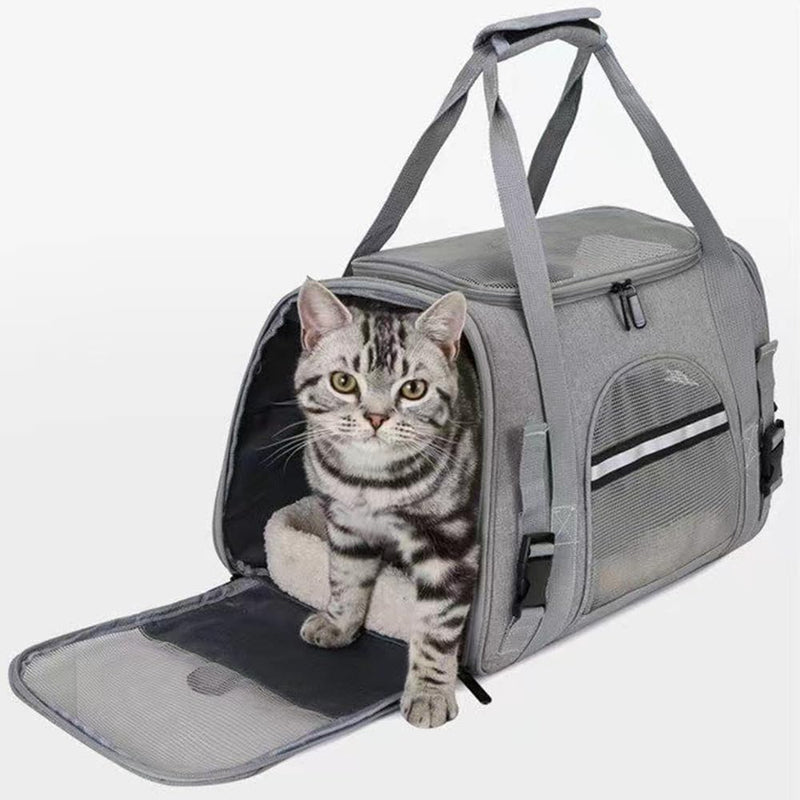 Cat Dog Carrier, Pet Travel Carrier for Small Dogs, Cat Carrying Case Collapsible Dog Carrier, Foldable Soft Sided Animal Carriers Puppy Carry (Black) Black - PawsPlanet Australia