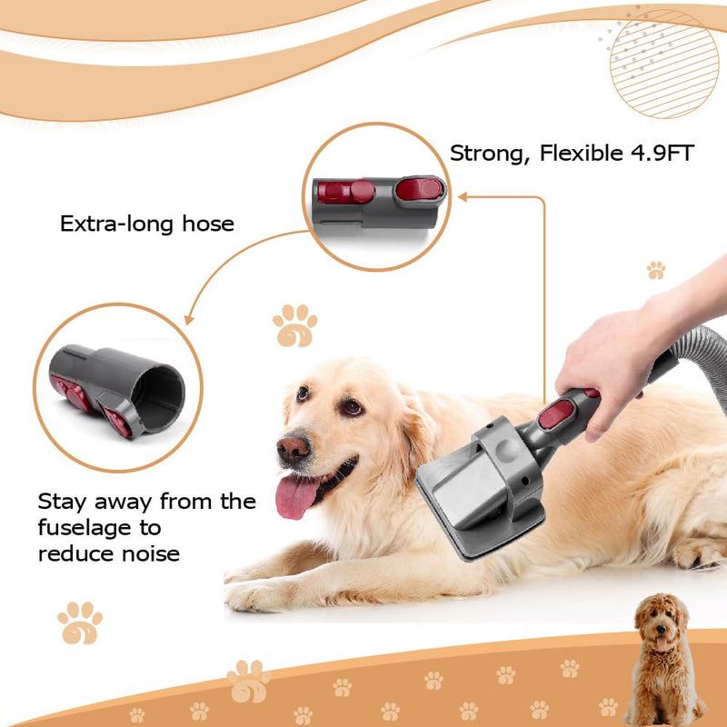 Pet Grooming Kit - Compatible with Dyson V7, V8, V10, V11, V12, V15 (Vacuum Not Included) - Brush Hair Remover for Dogs and Cats, Deshedding Tools, Undercoat Fur - Mess free Shedding Comb Kit - PawsPlanet Australia