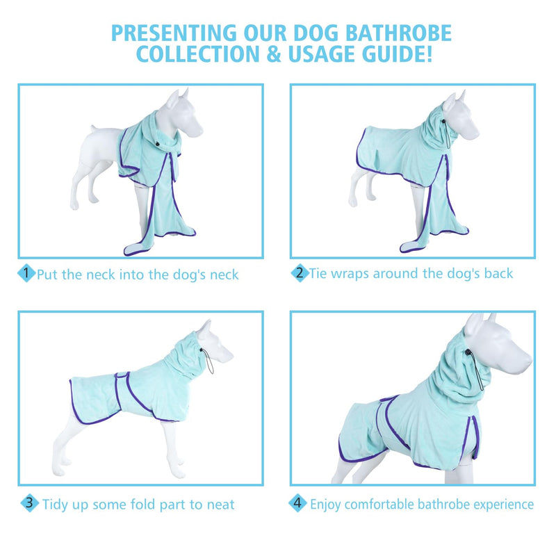 LovinPet Dog Bathrobe Towel, Premium Absorbent Microfiber Robe for After Bath Warm Keeping for Dogs Cats Bath Robe Towel, Quick Drying and Moisture Absorption to Prevent Pet Hair Loss,XL,Blue XL Blue