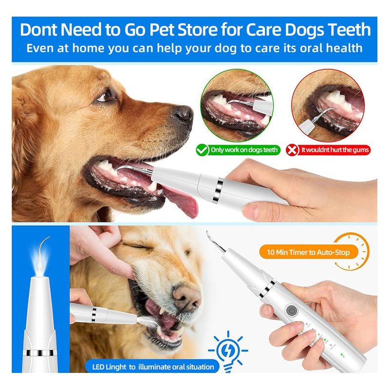 Dog Teeth Cleaning Kit | Pet Tooth Cleaner | Dental Care Tartar Plaque Remover for Dogs and Cats (Red)