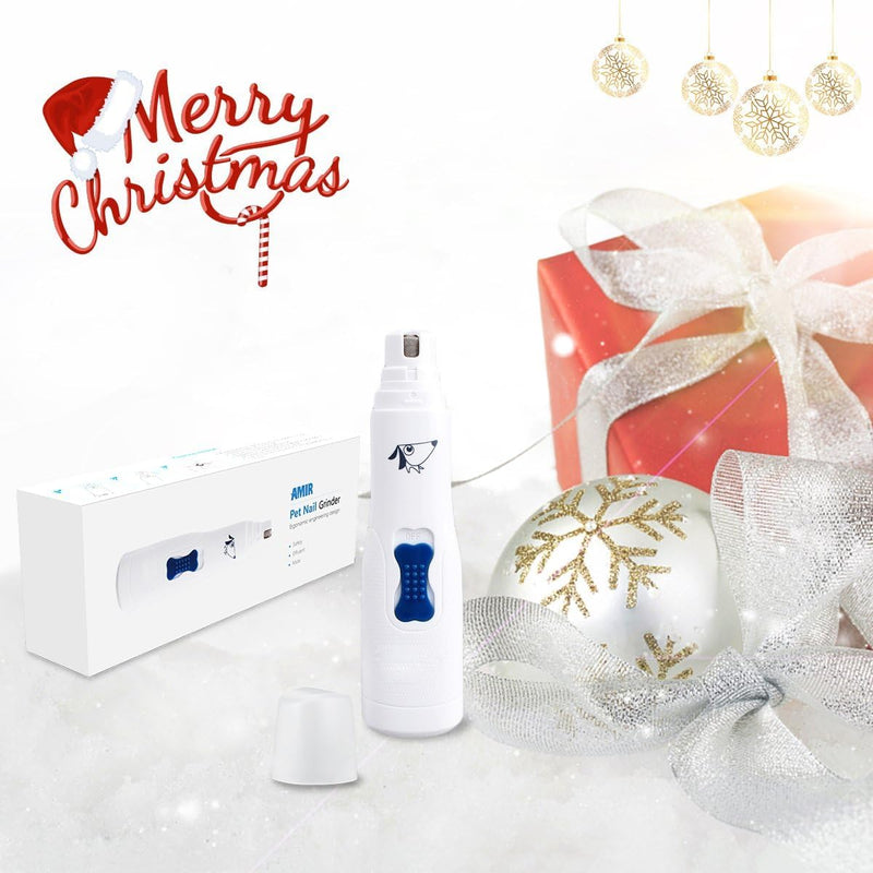 Brifit Dog Nail Grinder, Dog Electric Nail File Grinders, Ultra Quiet Paws Electric Nail Grinder Grooming Kit, Professional Pet Nail Trimmer for Dogs, Cats, Pet and Other Medium & Small Pets White-Blue - PawsPlanet Australia