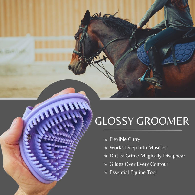 Epona Glossy Groomer Horse Grooming Tool (Lavender) Lavender - PawsPlanet Australia