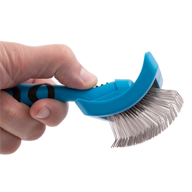 GROOM PROFESSIONAL Amplifier Firm Slicker Dog Brush - Perfect Brush to Amplify Dog Coat Volume & Remove Knots & Tangles - Dual Purpose - Medium