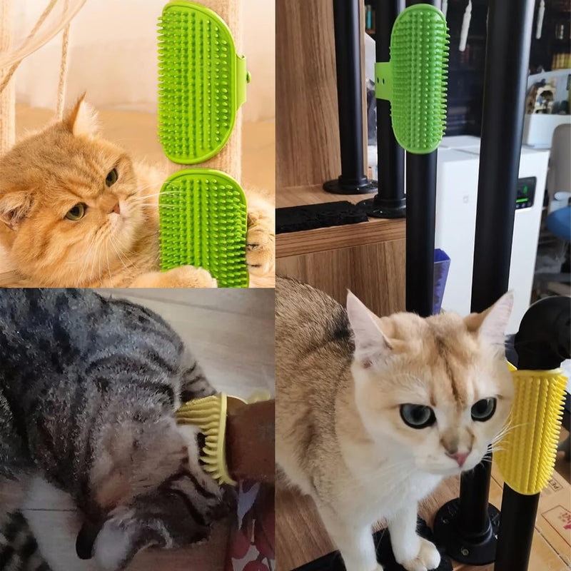3 Pack Cat Self Groomer Scratcher Rubber Wrap Pad Grooming Brush Massage Comb with Adjustable Strap Scratching Post Cover Protector for Cats Tree Furniture Sofa Chair Legs - PawsPlanet Australia
