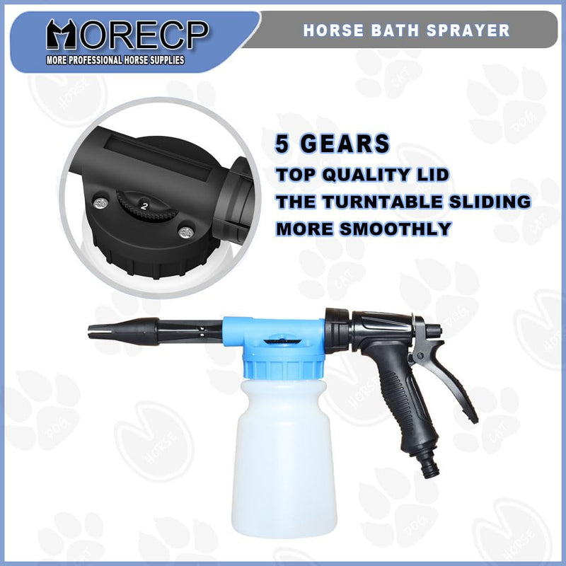 2 in 1 Portable Horse Bath Sprayer & Foam Wash,Lightweight Detangling Shower Gun for Quick Horse Washing,Water-Saving Equine Grooming Tools with 2 Nozzle Modes