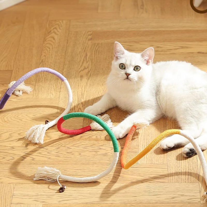 PAZ'S GIFT Cat Toys, Cat chew Toy,Cat Kick Toys, Cat Rope Toys for Indoor Cat Interaction Cat and Kitten Teething Chew Toys for Aggressive Chewing Teeth Cleaning Cat Dental Toys 3 Pack Mixed Colors - PawsPlanet Australia