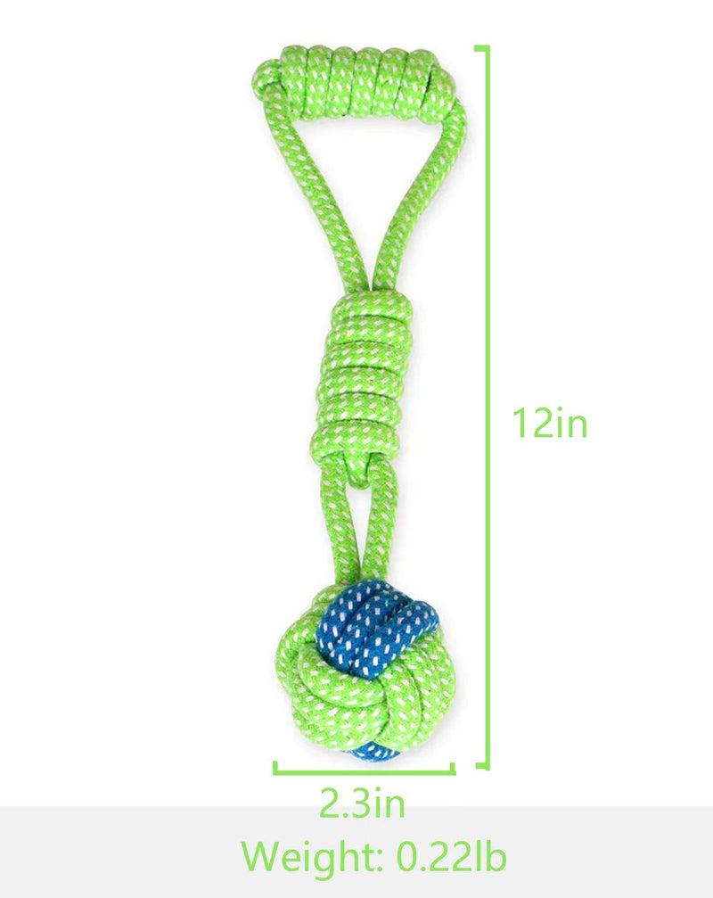 Knotted Woven Pet Dog Toy，Eco-Friendly Cotton Rope Toys, Bite-Resistant Rope Knot Dog Toy，Medium/Small Dogs Toy，Not Suitable for Dogs with Strong Aggressive Chewing Drop ball②