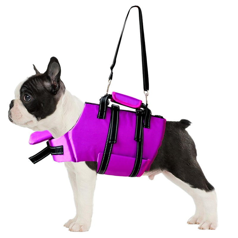 Fragralley Dog Life Jacket with Self-Locking Zipper, High-Buoyancy Ripstop Dog Swimming Vest, Floating Vest with Rescue Handle for Swimming and Boating, PFD Available for Small, Medium, and Large Dogs Purple X-Small - PawsPlanet Australia