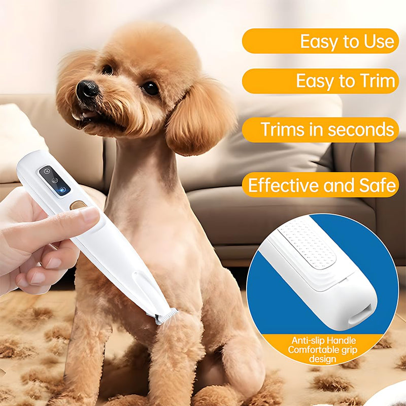 Dog Cat Clippers for Grooming - IPX4 Waterproof, Low Noise, Rechargeable Cordless Pet Clippers with Ceramic Blade & LED Light - Fur Trimmer Kit for Dogs Cats Paws Eyes Ears Face - PawsPlanet Australia