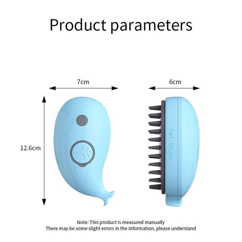 2pcs Steaming Pet Brush, 3-in-1 Rechargeable Steamer for Dogs and Cats, Removes Tangled and Loose Hair (blue) blue