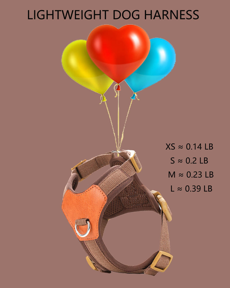 Brown Small Dog Harness for Small Dogs, No Pull Dog Harness with 2 Leash Clips, Easy Walk Dog Harness Small Sized Dog, Puppy Harness for Small Dogs, Dog Vest Harness, puppia Dog Harness (Brown, S) Brown - PawsPlanet Australia