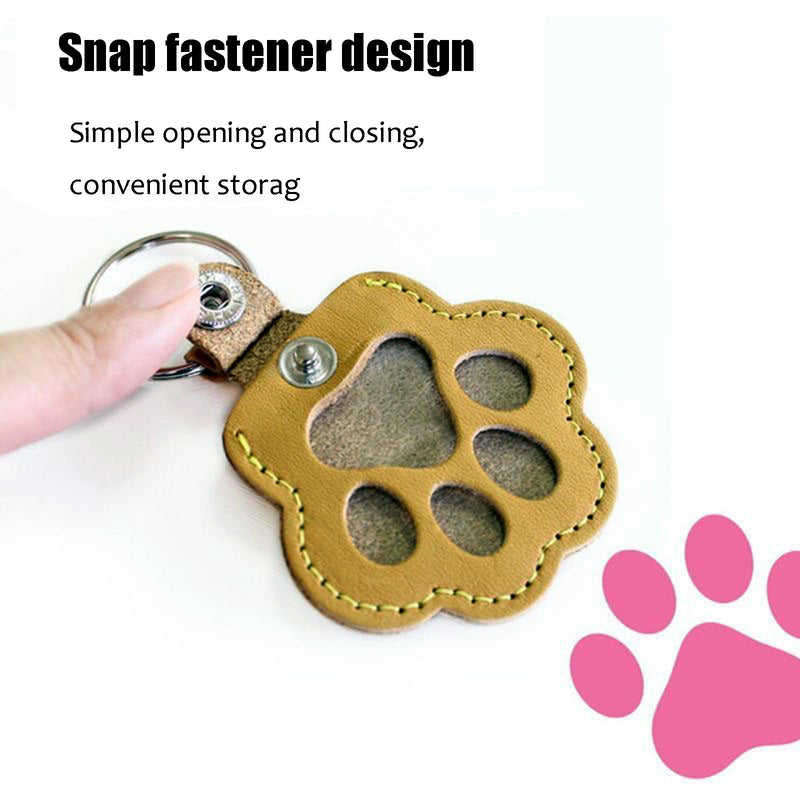 Cat & Dog Hair Keychain - Paw Shaped Leather Memorial Keepsake for Dog Cat Fur Storage, Pet Fur Keepsake Collector with Refillable Capsule (3PCS) 3PCS - PawsPlanet Australia