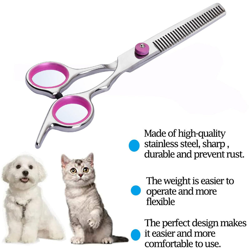 Dog Grooming Scissors,Pet Hair Scissors with Safety Round Tips Heavy Duty Titanium Stainless Steel Professional Dogs Cats Pets Grooming Shears (Teeth clipper) Teeth clipper - PawsPlanet Australia
