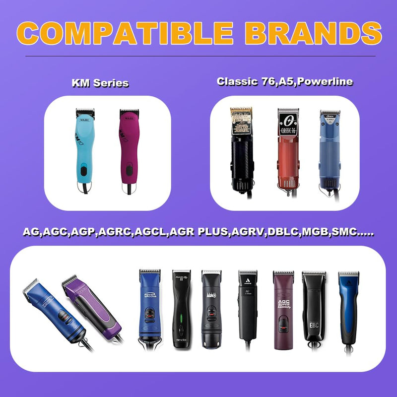 Docal 7FC Pet Dog Grooming Detachable Blades, Compatible with Andis Size-7FC Cut Length 1/8"(3.2mm), Most A5, KM Series Clippers,Made of Ceramic Blade (Black) 7FC 3.2mm - PawsPlanet Australia