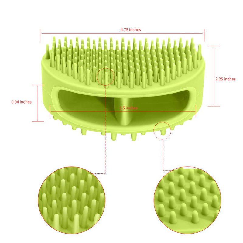 Dog Brush & Cat Brush, Soft Silicone Dog & Cat Grooming Brush, Pet Bath & Massage Brush for Cats and Dogs with Short or Long Hair, Cat Slicker Shedding Hair Brush Limegreen - PawsPlanet Australia