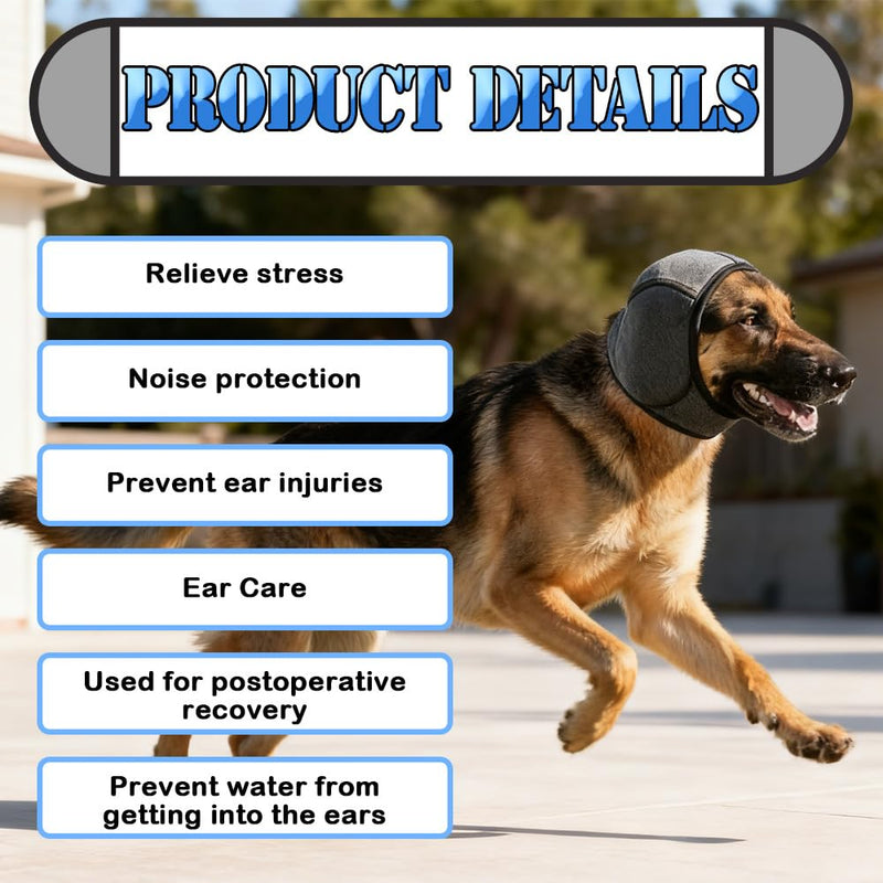 Dog Ear Warmer & Protector for Winter, Thermal Snood with Adjustable Fit for Cold Weather, Anxiety Relief & Noise Reduction, Thermal Protection for Cold Weather,Water-Resistant（Gray, L,1 Pc） Gray，L,1 Pc